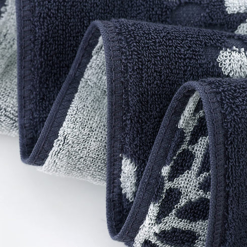 Pidada Bath Towel Hydrangea Pattern 100% Cotton Soft Absorbent Towels for Bathroom 1 Pack 27.6 x 55 Inch (Dark Grey)