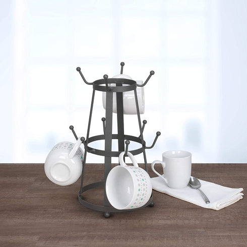 Spectrum Diversified 10676 Stripe 10 Mug Holder, Industrial Gray