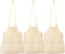 Reusable Mesh Grocery Shopping Bags - Organic Cotton Mesh Tote Bags - Net Farmers Market Bags with Reinforced Bottom - Mesh Mushroom Foraging Tote Bags - Portable Cotton French Market Tote (3 Bags)
