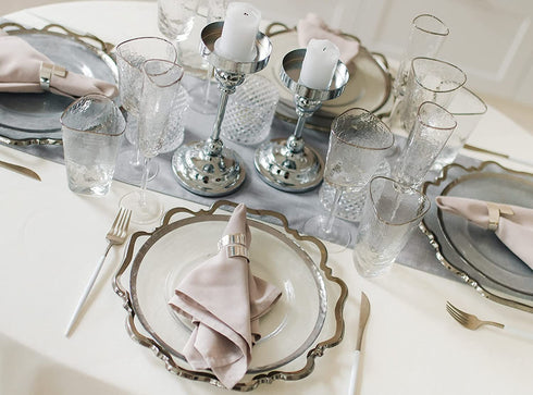 LEBEJUA Napkin Rings Set of 12 - Delicate Napkin Holder Rings for Tables - Metal Napkin Ring for Holiday & Christmas - Dinner Party & Wedding Decor - Decorative Round Napkin Rings Bulk (Silver Curl)