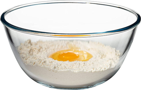 Simax 1.8 Quart Glass Mixing Bowls: Clear Glass Bowl - Kitchen Bowls use as Cooking Bowls - Baking Bowls - Microwave & Oven Safe Bowls - Mixing Bowls for Kitchen - Small Bowl for Salad. Prep & Serving