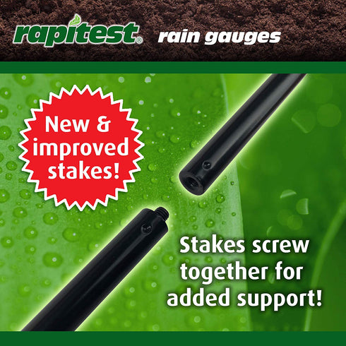 Luster Leaf 1646 Rapitest Spiral Metal Rain Gauge with Stake, Metal Spiral Rain Gauge w/ Stake
