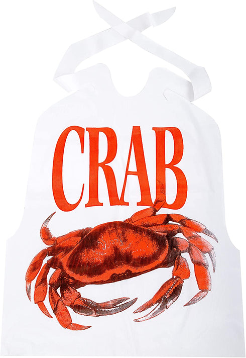 Premium Crab Dining Bibs - Disposable Adult Seafood Bib (75 Pack)