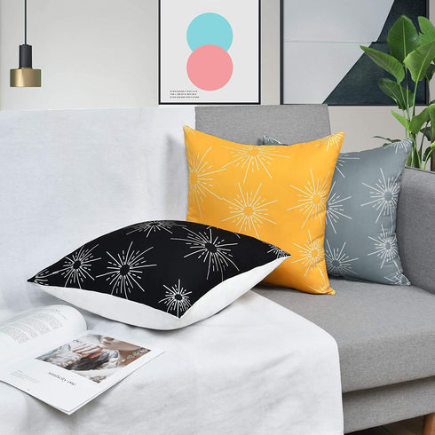 6 Pack Throw Pillow Covers Modern Decorative Throw Pillow Case Gray Cushion Case for Room Bedroom Room Sofa Chair Car, Grey and White, 18 x 18 Inch