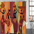 African Egyptian Women Shower Curtain with 12 Hooks, African Girl Shower Curtain Waterproof Durable Afro Lady Shower Curtain
