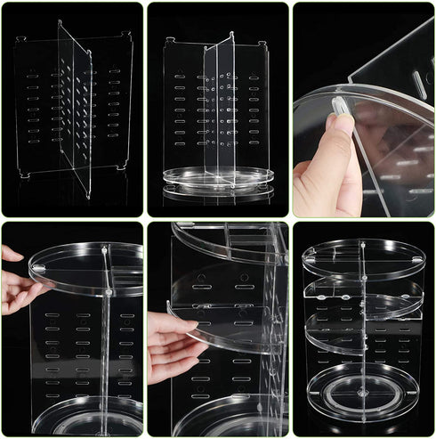 360° Rotating Makeup Organizer, Spinning Bathroom Organizer Countertop, Cosmetic Organizer Makeup Holder Shelf, Make Up Organizers and Storage for Bedroom, Transparent