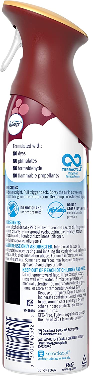 Febreze Air - Air Freshener Spray - Fresh-Twist Cranberry - Limited Edition Holiday Collection 2020 - Net Wt. 8.8 OZ (250 g) Per Bottle - Pack of 3 Bottles
