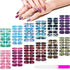 168 Pieces 12 Sheets Full Wrap Nail Polish Stickers Self Adhesive Glitter Gradient Marble Color Street Nail Decal Strips with Glass Nail File for Women Girls DIY Nail Craft (Abstract Style)
