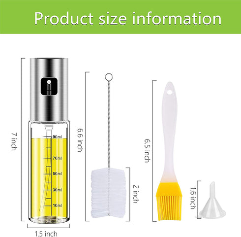 Olive Oil Sprayer for cooking Refillable Spray Bottle, Food Grade Material Versatile Glass for Cooking, Kitchen BBQ, MakingSalad, Baking, Grilling ?2Pack?