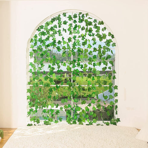 Joyhalo 24 Pack Fake Ivy - Vines Artificial Ivy Leaf Plants, Silk Ivy Garland Greenery Artificial Hanging Plant for Party Garden Outdoor Wedding Wall Decor