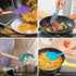 LIANYU 15-Piece Kitchen Silicone Cooking Utensils Set with Holder, Wooden Handle Kitchen Tools Include Spatula Tong Slotted Spoon Turner Whisk Brush, Colorful