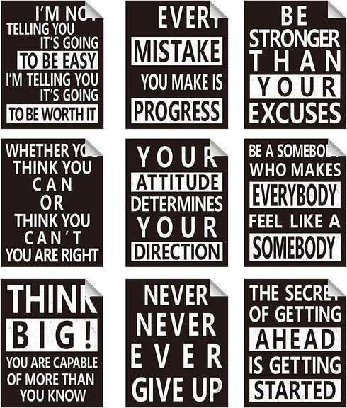 9 Pieces Inspirational Wall Decals Spiritual Motivational Wall Stickers Positive Quotes Sayings Phrases Decals for Library Home School Office Wall Art Decorations, 8 x 10 Inches