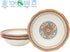 Euro Ceramica Duomo Collection Pasta Bowl Set of 4, Italian Floral Design, Multicolor, gold and cream