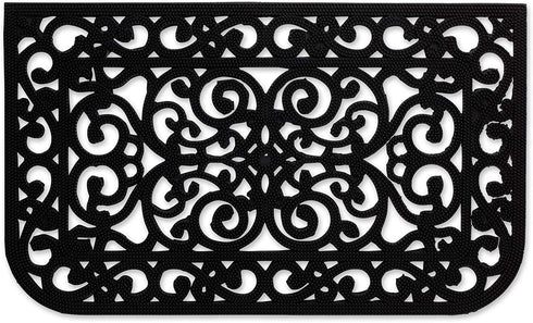 DII Rubber Doormats Collection All Weather, 18x30, Scroll Pin