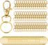100PCS Gold Swivel Clasps Lanyard Snap Hooks with Key Rings, Key Chain Clip Hooks Lobster Claw Clasps for Keychains Jewelry DIY Crafts