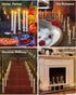Window Candles, Ronxs LED Taper Candles with Timer, Flickering Flameless Candles with Remote Battery Operated Candles, Indoor Christmas Decorations (6 Pcs Gold)