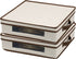 Household Essentials Natural 537 Vision Storage Box with Lid and Handles | Charger Plates and Platters Canvas with Brown Trim