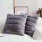 Cozy Bliss Set of 2 Faux Fur Fleece Throw Pillow Covers Luxury Super Soft Plush, Striped Cushion Cover Textured Decorative Pillowcases for Sofa Couch Bed Chair Car (Grey, 20"x20")