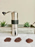 Manual coffee grinder - stainless steel conical ceramic burr coffee bean grinder for espresso and french press - portable for travel and camping - Adjustable hand crank for precision or coarse grind