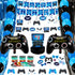 Decorlife Gamer Birthday Decorations, Video Game Birthday Party Decorations for Boys, 24PCS Wristbands, Foil Curtains, Photo Booth Props Included, Blue, Total 99PCS