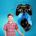 Decorlife Gamer Birthday Decorations, Video Game Birthday Party Decorations for Boys, 24PCS Wristbands, Foil Curtains, Photo Booth Props Included, Blue, Total 99PCS