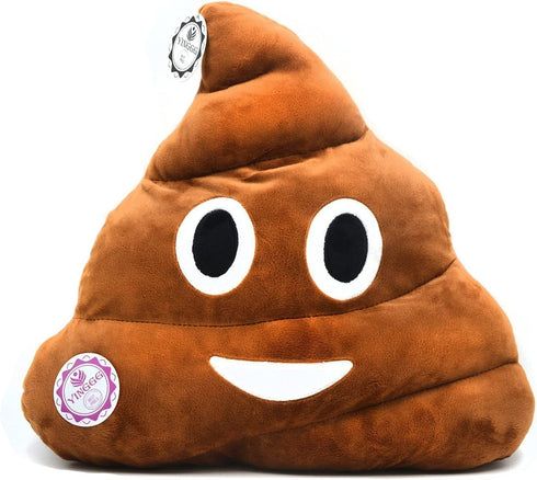 YINGGG 32cm Poop Plush Pillow Round Triangle Emotion Cushion Cute Decorative Stuffed Toy Brown Gifts for Kids and Friends