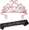 25th Birthday Gifts for Women, 25th Birthday Tiara and Sash, Happy 25th Birthday Party Supplies, It™s My 25th Birthday Sash and Tiara Birthday Crown for 25th Birthday Party Supplies and Decorations