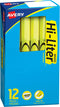 Avery Hi-Liter Pen-Style Highlighters, Smear Safe Ink, Chisel Tip, 12 Fluorescent Yellow Highlighters (23591)
