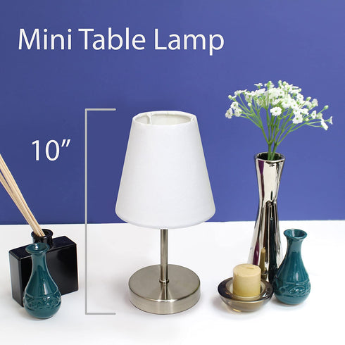 Simple Designs Home LT2013-WHT Mini lamp, White