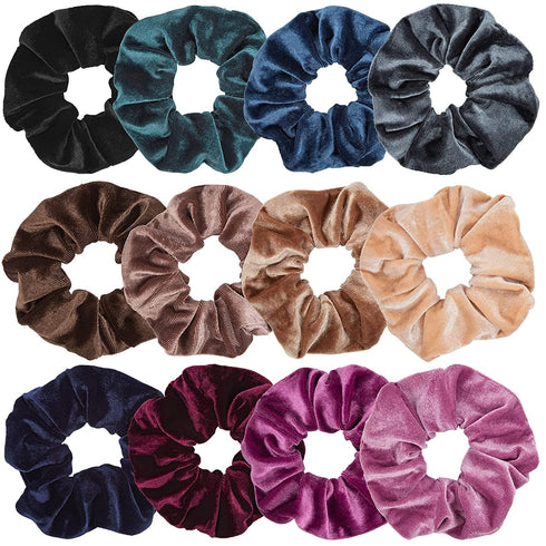 12 Pcs Big Hair Scrunchies Velvet Elastic Hair Bands Scrunchy, Large Hair Scrunchies for Women's Hair, Hair Ties Scrunchie Accessories Valentine's Day Christmas Gifts for Women Teenage Girls