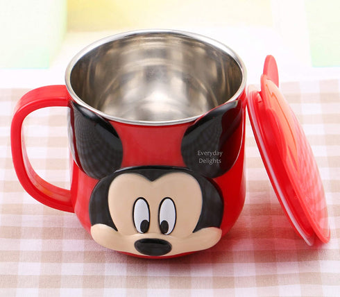 Disney 3D Mickey Red Durable Stainless Steel Insulated Cup with Lid, 250ml