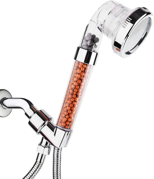 High Pressure Handheld Shower Head with Hose and Bracket, Ionic Filter Spray Filter Showerheads with 3 Setting, Water Saving and Stone Filter Beads Shower Head for Dry Hair and Skin Spa by imtfzct