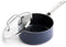 Blue Diamond Cookware Diamond Infused Ceramic Nonstick, 2QT Saucepan Pot with Lid, PFAS-Free, Dishwasher Safe, Oven Safe, Blue