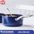 Blue Diamond Cookware Diamond Infused Ceramic Nonstick, 2QT Saucepan Pot with Lid, PFAS-Free, Dishwasher Safe, Oven Safe, Blue