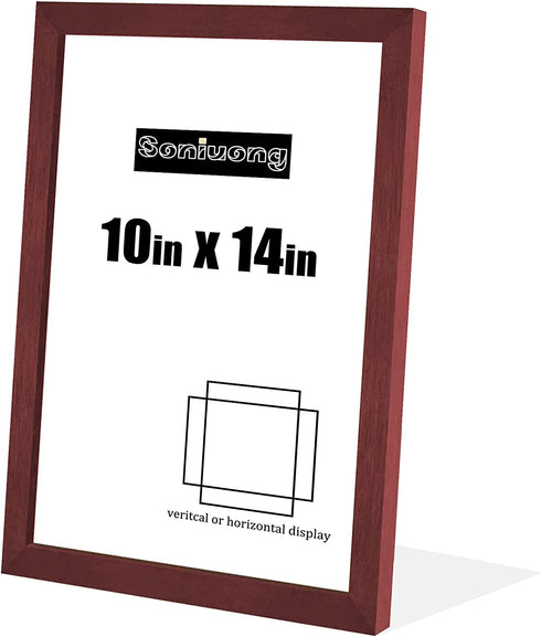 10x14 inch Wood Picture Frames for Wall Hanging,Diamond Painting Frames Rectangle Baby Scan Picture Frame for Family Walls Decoration,Anniversary,Wedding,Christmas,Halloween,Shower,Certificate (Red)