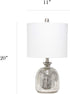 Elegant Designs LT3335-MUR Textured Glass Table Lamp, Mercury/White