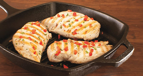 Lodge Cast Iron Grill Pan, Square, 10.5 Inch