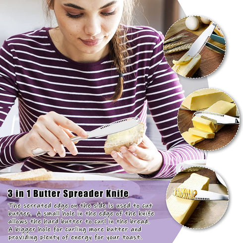 Dreamtop 19 Pcs Cheese Knife Set Cheese Butter Spreader Knife Stainless Steel Cheese Spatula Set Cheese Slicer Knife Mini Serving Tongs Spoons Forks Charcuterie Board Accessories Utensils