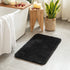 MIULEE Set of 2 Non Slip Shaggy Bathroom Rugs Extra Thick Soft Bath Mats Plush Microfiber Absorbent Water for Tub Shower Machine Washable (Black, 16x24 inches)