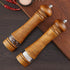 2-Piece Salt and Pepper Grinder Set, 8 Inch Wooden Salt and Pepper Mills with Adjustable Coarseness, Refillable Manual Pepper Mill Grinder for Home Cooks (Brown)