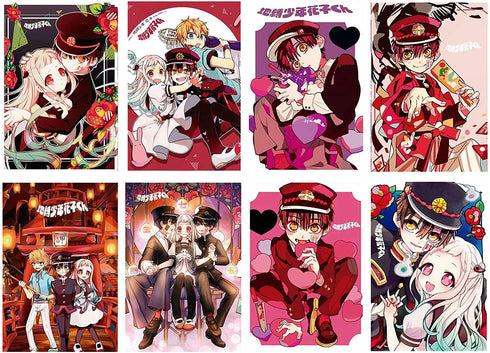 Toomilki Toilet bound Hanako kun Posters Japanese Anime Poster Art Prints for Home Wall Decor, Set of 8 PCS, 11.5in x16.5in