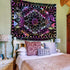 Fowocu Psychedelic Colorful Sun and Moon Tapestry Wall Hanging, Indie Hippie Mandala Cool Trippy Wall Tapestries, Purple Blacklight Tapestry for Bedroom Living Room Dorm (Multi Color, 60'' — 80'')
