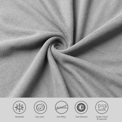 BROLEX Queen Fitted Sheet,1 Single Fitted Sheet Only,Ultra Soft Stretchy Jersey Knit,Wrinkle Free & Stay in Place,Fit Mattress Deep from 8" Up to 14",Light Grey