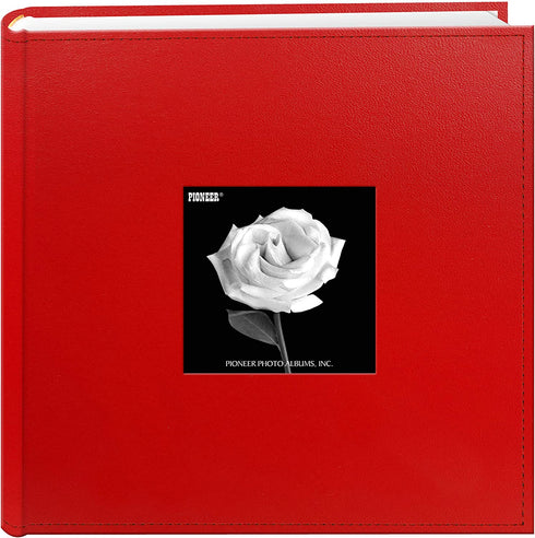 Pioneer Photo Albums 200-Pocket Sewn Leatherette Frame Cover Photo Album, 4 by 6-Inch, Red