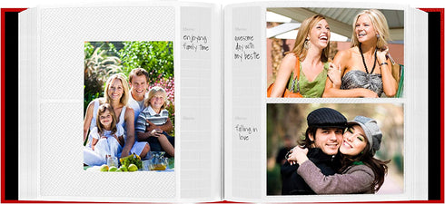 Pioneer Photo Albums 200-Pocket Sewn Leatherette Frame Cover Photo Album, 4 by 6-Inch, Red
