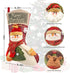 COOLWUFAN Christmas Stockings, 3 Pack 19" Personalized Xmas Stockings with 3D Snowflake Santa, Snowman, Reindeer for Family Holiday Christmas Party Decorations
