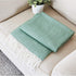 BOURINA Herringbone Two Tone Throw Blanket Faux Cashmere Fringe Soft Lightweight Cozy for Bed Couch Decorative Throws Blanket, Green, 50" x 60"