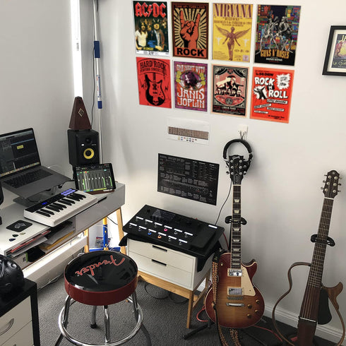 HK Studio Vintage Posters of Rock Music - Easy Peel and Stick Indie Posters for Room Aesthetic 90s - Old School, Retro Rock Band Posters - Classic Rock Poster Wall Collage Kit 7.8"x11.8" Pack 12