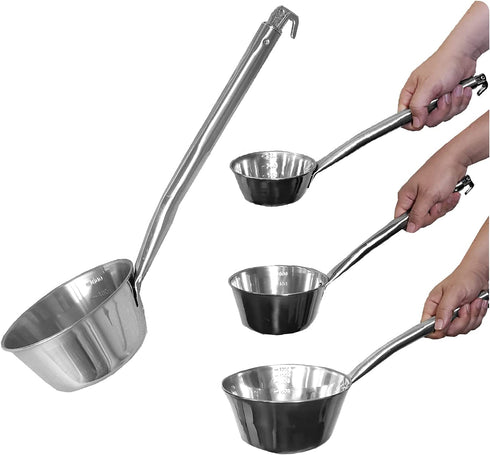 Stainless Steel Dipper, Ladle for Commercial & Home, Multi-Purpose Canning Ladle, No Pain Grip, Long and Smooth Handle, Large Oversized Scoop With Hook, Made in Korea, 5 Cups, 40 oz (Large)