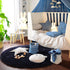 PAGISOFE Extra Soft 4x4 Round Navy Rug Circle Rugs for Kids Bedroom Fluffy Carpets and Shaggy Rugs Small Children Rug Furry Teepee Mat Comfy Reading Rug Circular Rug,Area Rugs for Girls Boys Baby Room